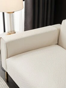 Geometric Jacquard Sofa Towel - White - View 4