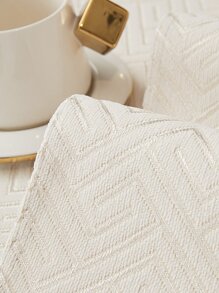 Geometric Jacquard Sofa Towel - White - View 5