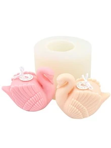 1pc Swan Shaped DIY Silicone Mold - White - View 1