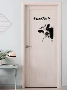 1pc Cow Pattern Door Sticker - Multicolor - View 1