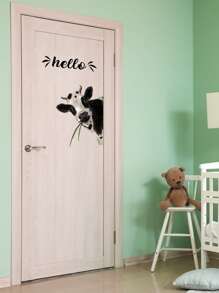 1pc Cow Pattern Door Sticker - Multicolor - View 2