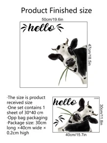 1pc Cow Pattern Door Sticker - Multicolor - View 3