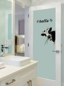 1pc Cow Pattern Door Sticker - Multicolor - View 5