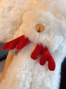 鹿角裝飾毛茸茸圍巾 - 彩色 - 查看 5