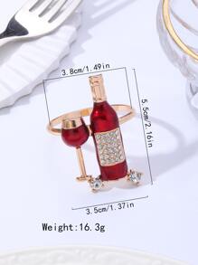 1入組鋅合金餐巾環創意酒形廚房餐桌餐巾架