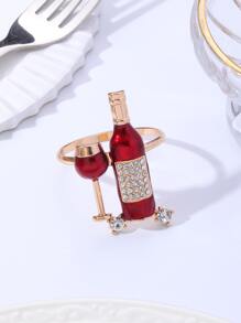 1入組鋅合金餐巾環創意酒形廚房餐桌餐巾架