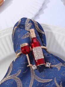 1入組鋅合金餐巾環創意酒形廚房餐桌餐巾架