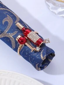 1入組鋅合金餐巾環創意酒形廚房餐桌餐巾架