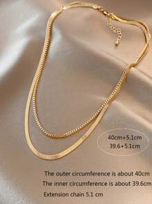 Minimalist Layered Necklace - Yellow Gold - View 5