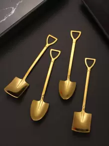 4件套不锈钢甜点铲套装，适用于家庭厨房、甜品店、水果蛋糕铲、露营野餐、派对活动、礼物