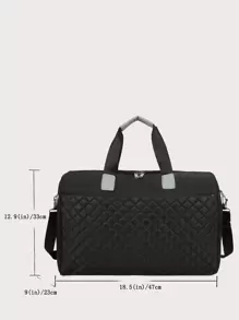 绗缝旅行包，简约黑色旅行运动包，旅行包，夏季沙滩包，度假必备品，夏季度假配件，旅行收纳包，医院包，露营旅行配件，手提箱，过夜包，健身包，周末包，行李包，手提袋，大学包，行李袋，周末包，冬季学校包，学校配件，学校用品 - 黑色 - 查看 3