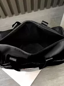 绗缝旅行包，简约黑色旅行运动包，旅行包，夏季沙滩包，度假必备品，夏季度假配件，旅行收纳包，医院包，露营旅行配件，手提箱，过夜包，健身包，周末包，行李包，手提袋，大学包，行李袋，周末包，冬季学校包，学校配件，学校用品 - 黑色 - 查看 5