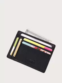 CUIKCA Men Litchi Embossed Lightweight Portable Card ID Card White-Collar Workers For Male Holiday For Anniversary For Birthday Gift Accessories Gift Card Holder Wallet Business Card Holder Credit Card Holder For Men Mini Wallet Card Wallet - Black - View 2