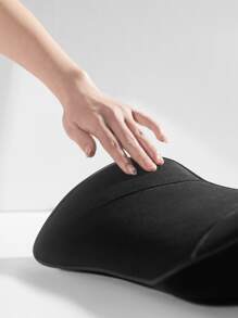 1pc Solid Car Lumbar Support Pillow - Black - View 7