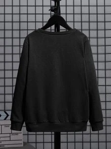 SHEIN Boys Cartoon Embroidery Sweatshirt - Black - View 2