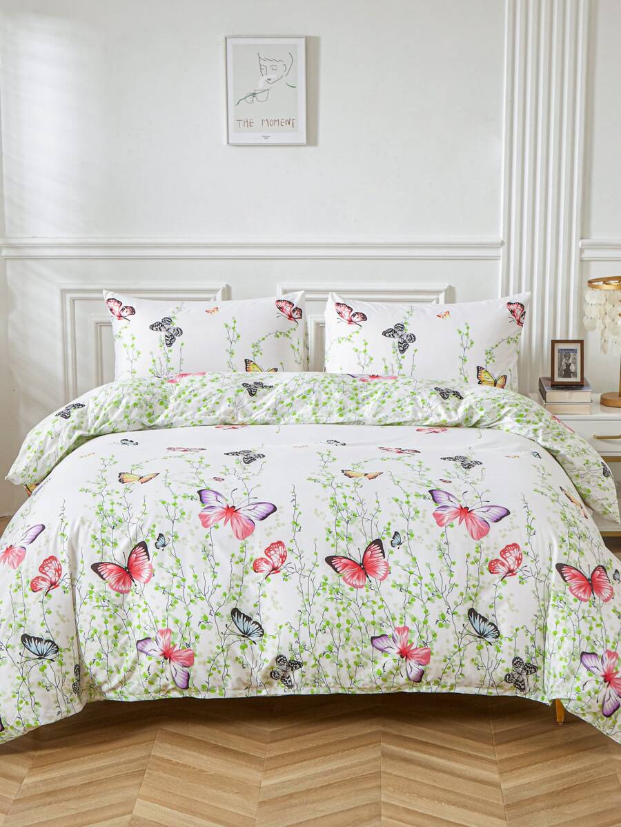 蝴蝶樣式被套套裝不附帶內芯 - 彩色 - 查看 1