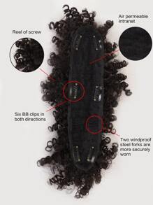 Adorno para cabello corto rizado sintético - Negro - Ver 4