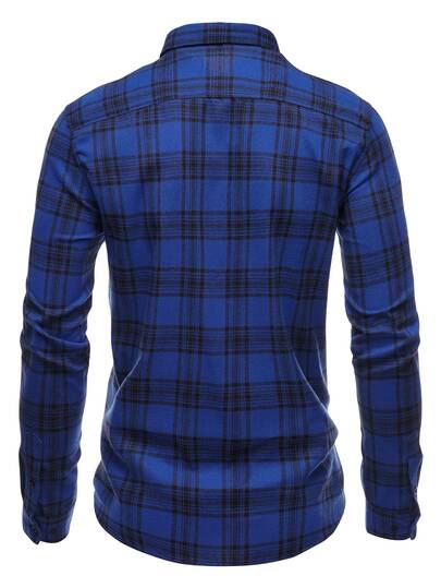 NITAGUT Hombres Camisa con estampado de cuadros
