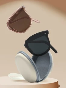 2 件装女士方形塑料装饰时尚眼镜 女士海滩配饰 眼镜遮光镜