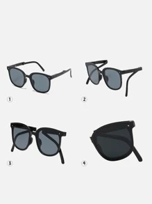 2 件装女士方形塑料装饰时尚眼镜 女士海滩配饰 眼镜遮光镜