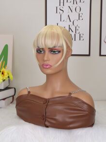 Short Straight Synthetic Hair Bangs - Gold - View 4