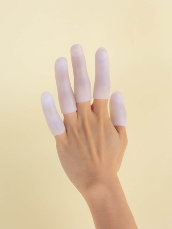 5 piezas Protector de dedos de gel antidesgaste Cunas de dedos Cubierta de dedos de silicona Tapa Mangas de dedos de gel Soporte de dedos para gatillo Protección de dedos y puntas de los dedos