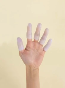 5pcs Anti-wear Gel Finger Protector Finger Cots Silicone Finger Cover Cap Gel Finger Sleeves Finger Support For Trigger Finger And Fingertips Protection - White - View 2