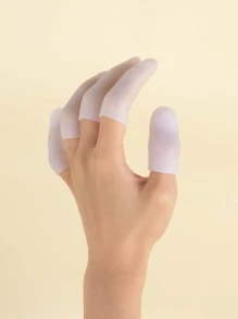 5pcs Anti-wear Gel Finger Protector Finger Cots Silicone Finger Cover Cap Gel Finger Sleeves Finger Support For Trigger Finger And Fingertips Protection - White - View 3