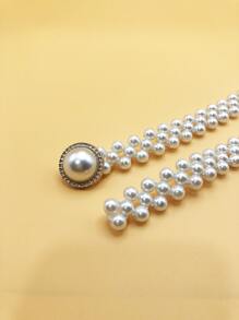 Faux Pearl Decor Belt - White - View 3