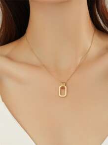 Collar con colgante rectángulo - Amarillo Oro - Ver 1