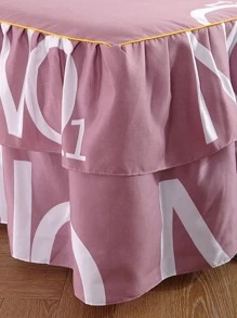 Faldón de cama con estampado de letra ribete con fruncido - Multicolor - Ver 6