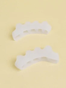 Gel Toe Separator, 2pcs Durable Toe Spacers Toe Stretchers For Men And Women Easy Wear In Shoes, Solid Toe Splitter For Hammertoes Crooked Toes - White - View 3