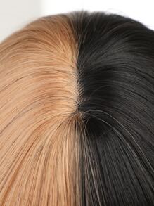 HAIRCUBE 26 英寸黑色金色劉海漸變長捲髮華麗美麗時尚女式合成假髮 - 拼色 - 查看 6