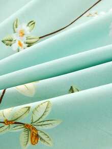 Faldón de cama con estampado floral ribete con fruncido - Multicolor - Ver 7