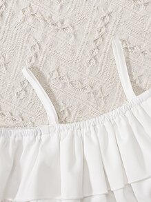 Toddler Girls Cold Shoulder Ruffle Trim Top & Leopard Print Belted Skirt - Multicolor - View 5