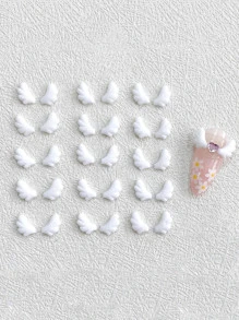 30Pcs Wings Design Glow In The Dark Nail Art Decoration Diy Nail Charms Nail Gems Nail Supplies Nails - White - View 1