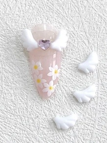 30Pcs Wings Design Glow In The Dark Nail Art Decoration Diy Nail Charms Nail Gems Nail Supplies Nails - White - View 3