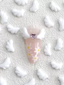 30Pcs Wings Design Glow In The Dark Nail Art Decoration Diy Nail Charms Nail Gems Nail Supplies Nails - White - View 4