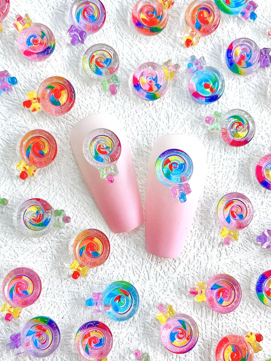 20 cái Trang trí móng tay nghệ thuật thiết kế Lollipop - Nhiều màu - Xem 1