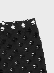 Men Hollow Out Solid Boxer Brief - Black - View 3