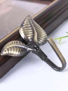 2入組18g螺絲扣金屬掛鉤，葉子造型設計，適用於壁掛/窗簾掛繩，多種顏色可選 - 銅色 - 查看 7