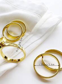 1 Nhẫn Khăn Ăn Màu Vàng Đơn Giản Để Trang Trí Bàn Tiệc, Đám Cưới, Giáng Sinh, Tiệc, Lễ Tạ Ơn - Vàng - Xem 4