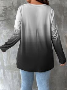 EMERY ROSE Camiseta de hombros caídos con estampado floral - Negro - Ver 2