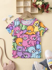 小女童卡通圖案T恤