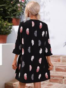 Breezaya Graphic Print Tunic Dress - Black - View 2