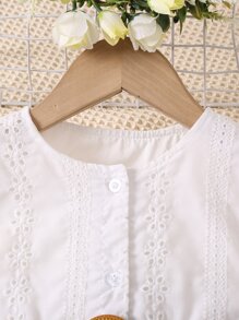 小女童網眼刺繡泡泡袖洋裝