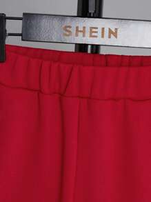 SHEIN Boys Letter Graphic Tee & Joggers - Red and White - View 4