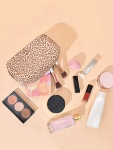 1 pieza Bolso de maquillaje con patrón de leopardo multifuncional - Multicolor - Ver 4