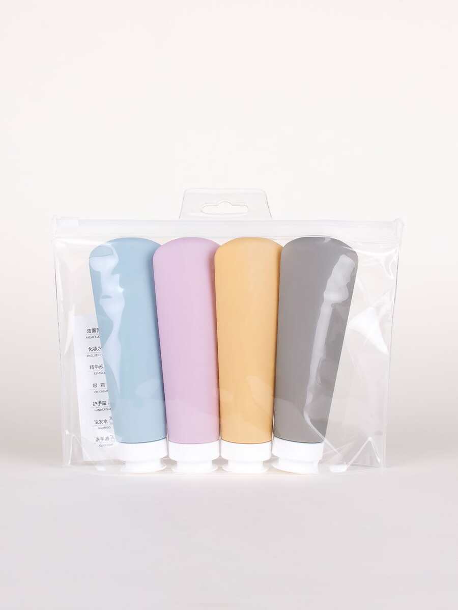 4入組60毫升旅行分裝瓶用於洗漱用品旅行瓶套裝用於液體4種顏色，防漏可擠壓旅行配件適用於洗髮水、護髮素、乳液、沐浴露不含BPA - 彩色 - 查看 1