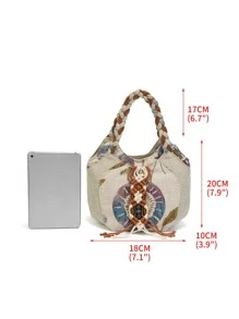 迷你編織細節水桶包 - 彩色 - 查看 3